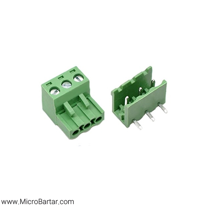 KF2EDG(R)-X-5.08mm-3P-Right-M&F Terminal Block Connector KF2EDG(R)-X-5.08mm-3P Right M&F - Image 1
