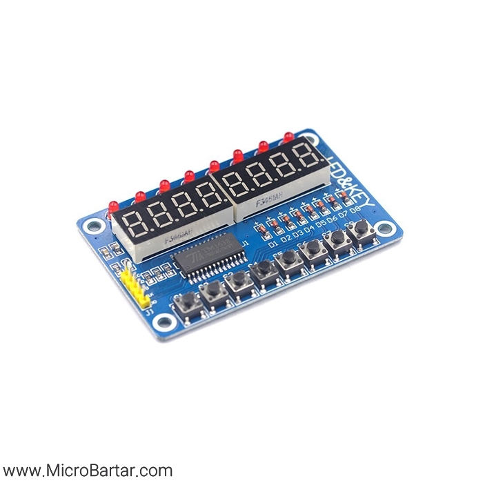 TM1638-Module ماژول سون سگمنت 8 تایی با چیپ TM1638 - Image 1