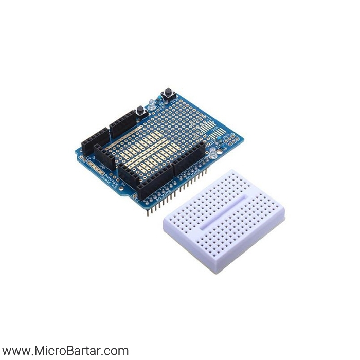 prototyping-shield-mini-breadboard-for-arduino-uno-r3-1 شیلد پورتوتایپ Arduino Prototype - Image 1