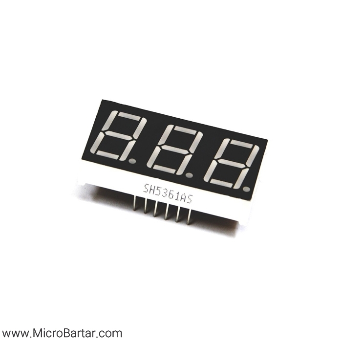 7Seg-Triple سون سگمنت 3Digit 38x20 Green Anode - Image 1