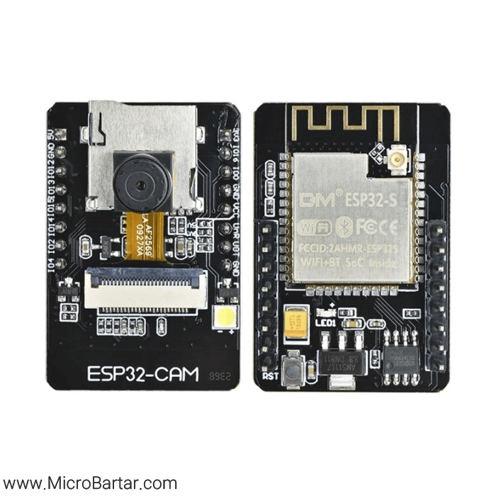 ESP32-CAM برد توسعه ESP32-CAM دارای بلوتوث و WiFi همراه با دوربین - Image 1