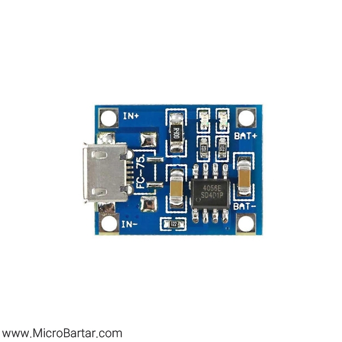TP4056-Module ماژول شارژر باتری لیتیومی TP4056 - Image 1