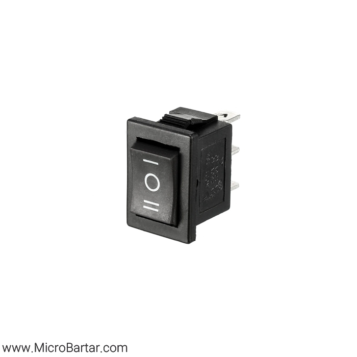 rocker-switch-3pin-3-position کلید راکر 3 حالته Rocker Switch 3pin 3Pos 21x15 - Image 1