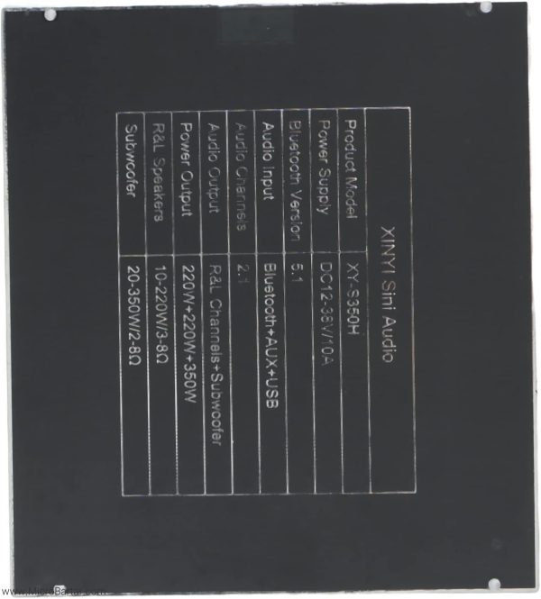 ماژول آمپلی فایر XY-S350H بلوتوثی دارای 2.1 کانال استریو 2X220W + 350W - Image 6
