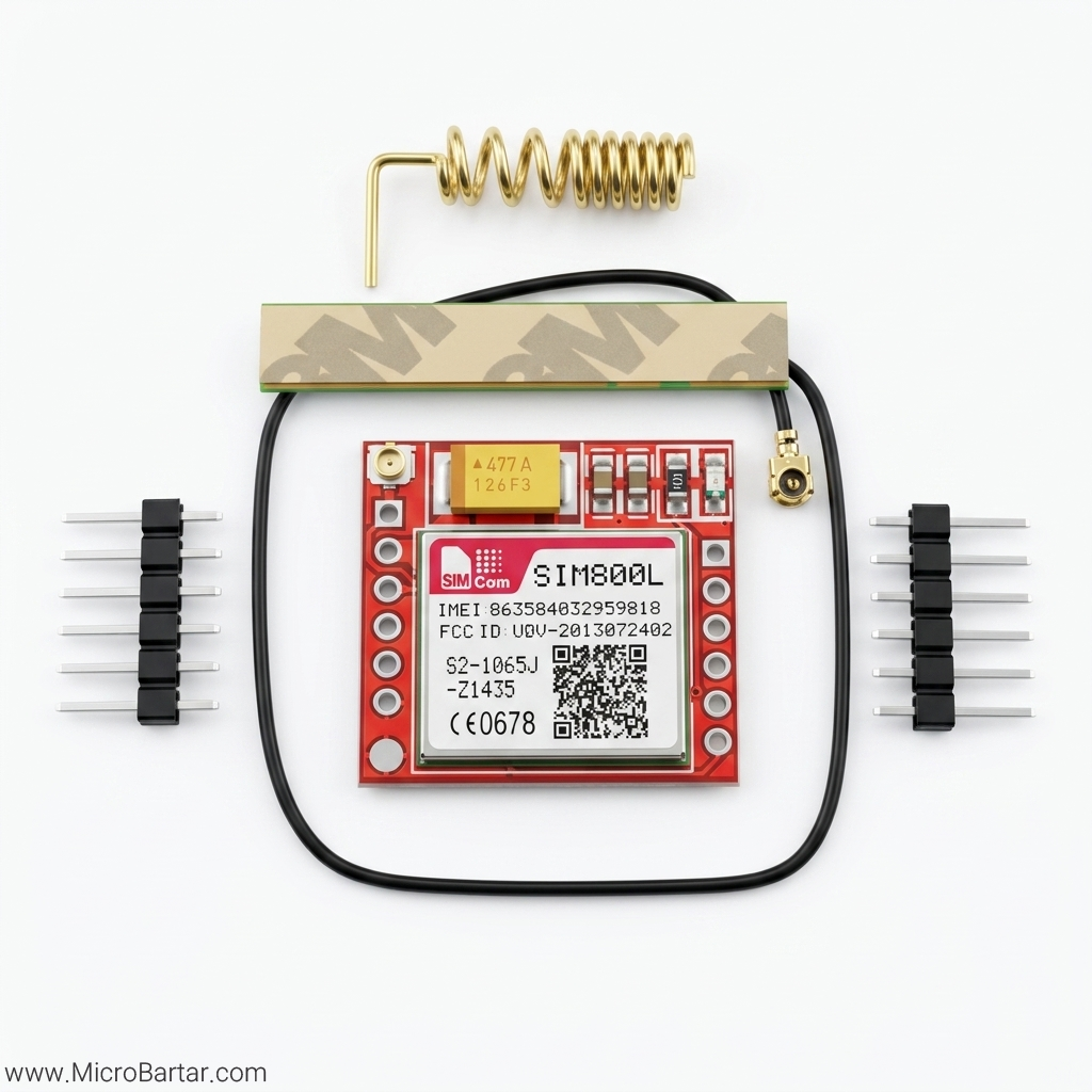 pomelli_photoshoot_image_1_1_0809 ماژول GSM/GPRS مدل SIM800L به همراه آنتن چسبی (PCB) - Image 1